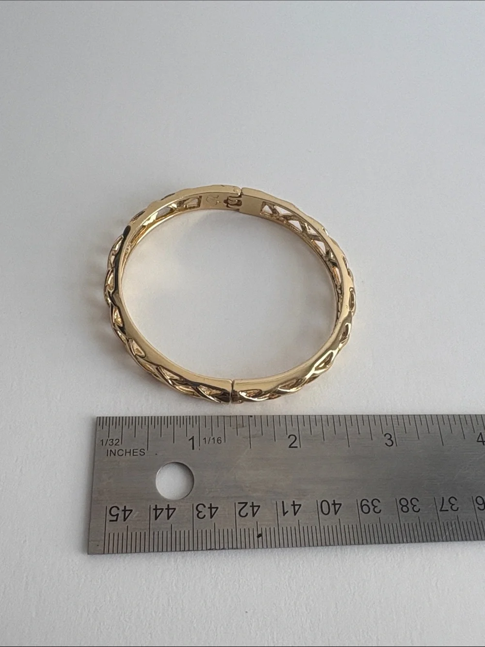 Gold Lattice Openwork Bangle Bracelet - Women's Jewelry